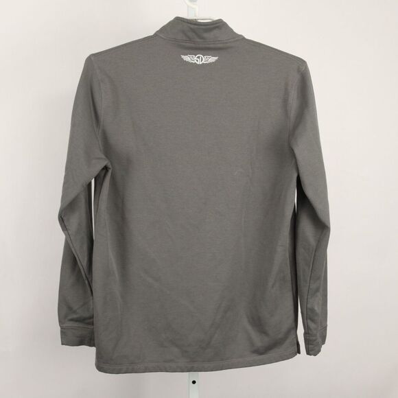 Straight Down Sweater Mens Large Gray 1/4 Zip Pocket Logo * - Picture 3 of 12